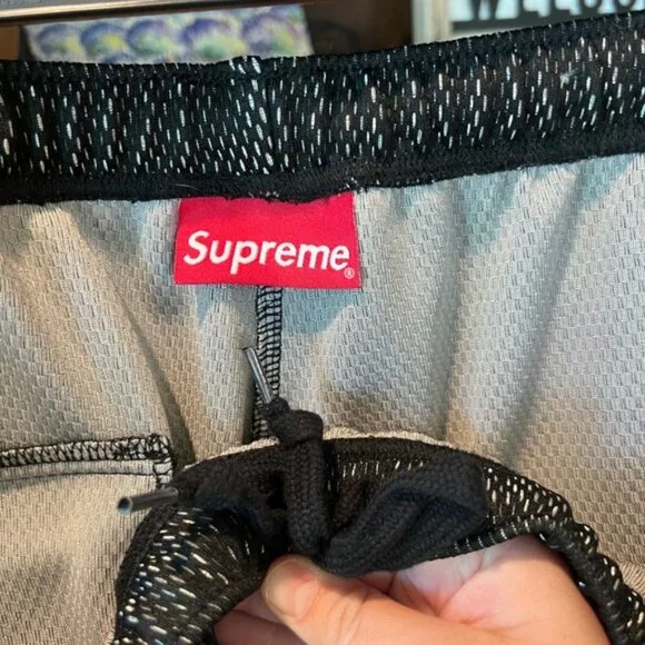 Supreme NYC men’s reflective bonded mesh track pants size large